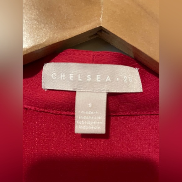 Chelsea 28 Red Snap Front Blouse - Picture 6 of 7